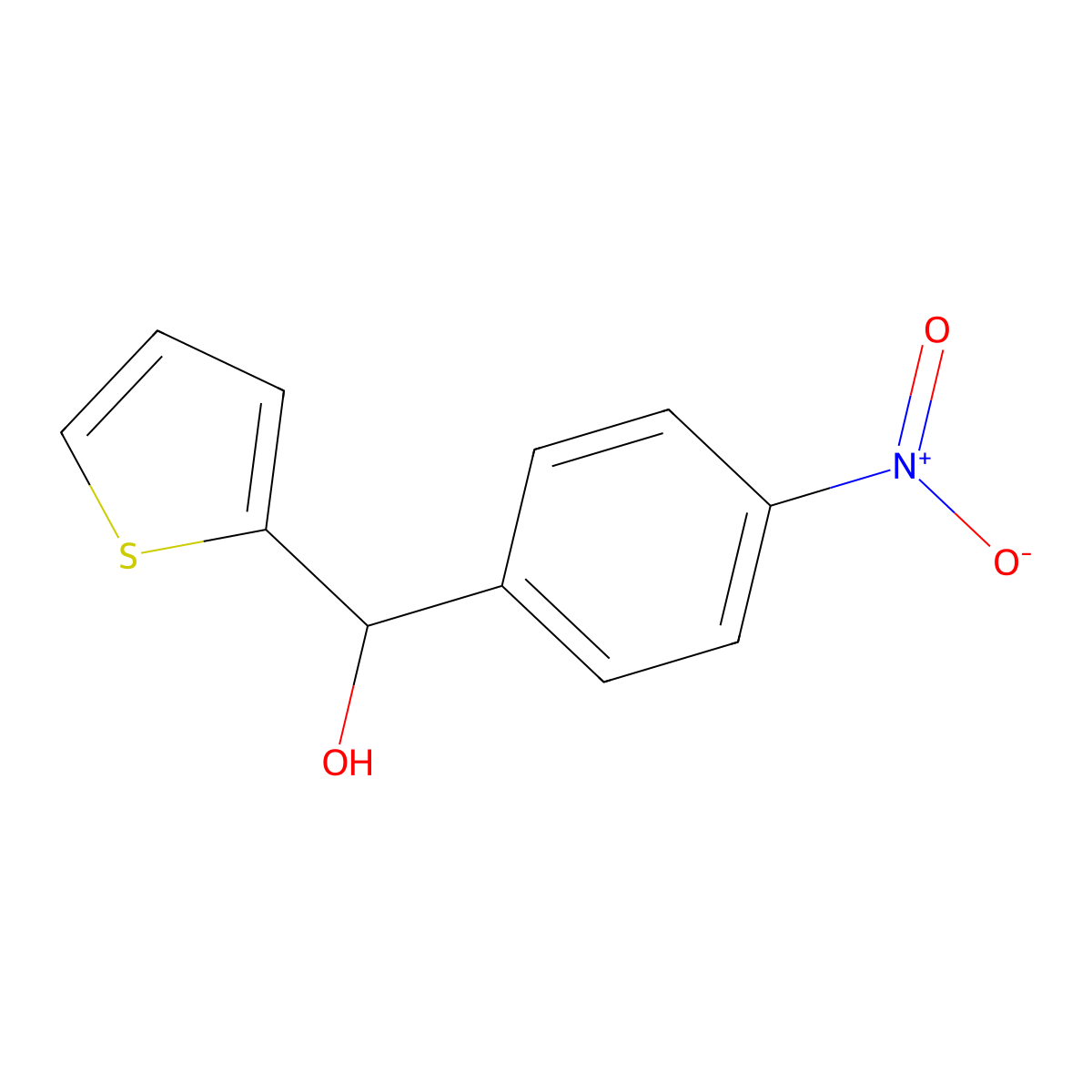 (4-Nitrophenyl)(thiophen-2-yl)methanol molecular structure, CAS 40310-37-0
