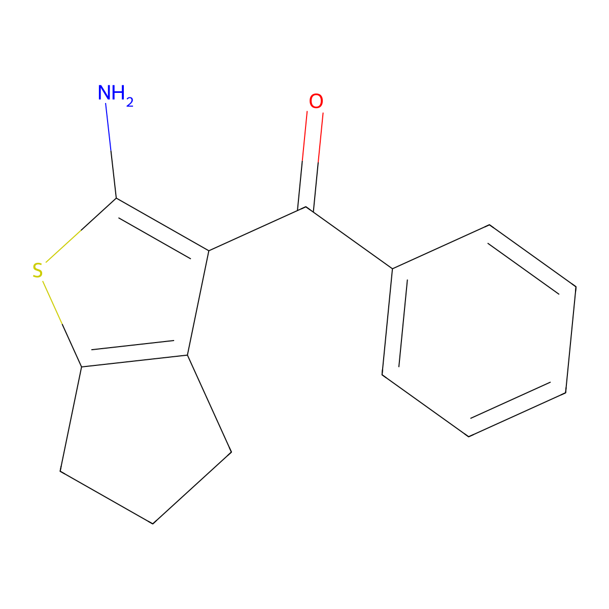 3-benzoyl-4H,5H,6H-cyclopenta[b]thiophen-2-amine molecular structure, CAS 40312-29-6