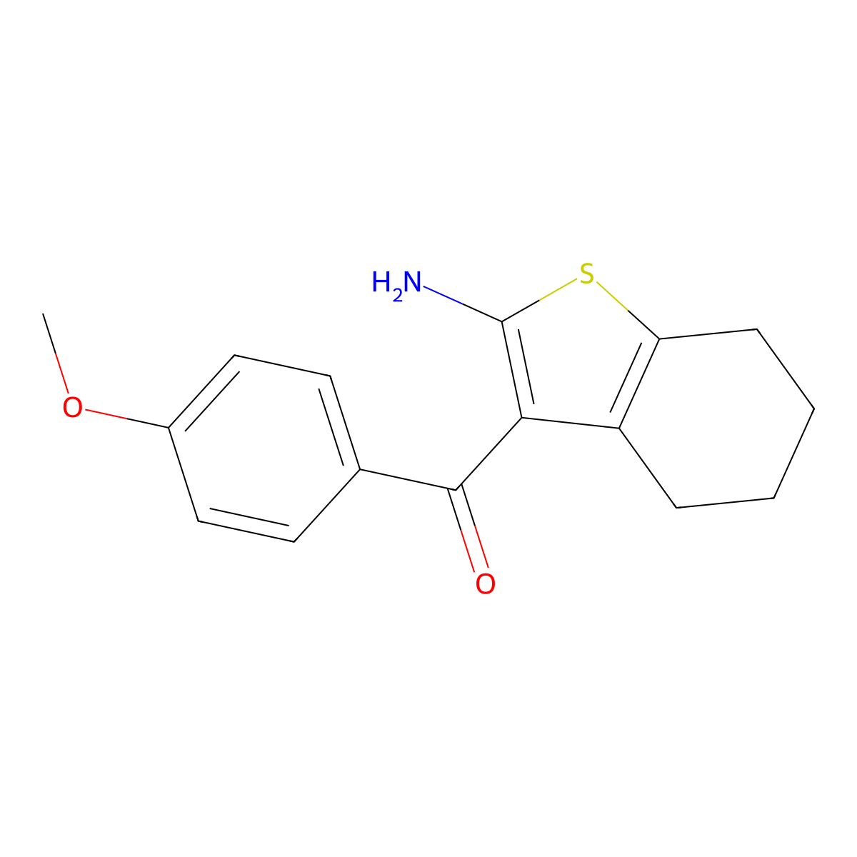 3-(4-Methoxybenzoyl)-4,5,6,7-tetrahydro-1-benzothiophen-2-amine molecular structure, CAS 40312-30-9