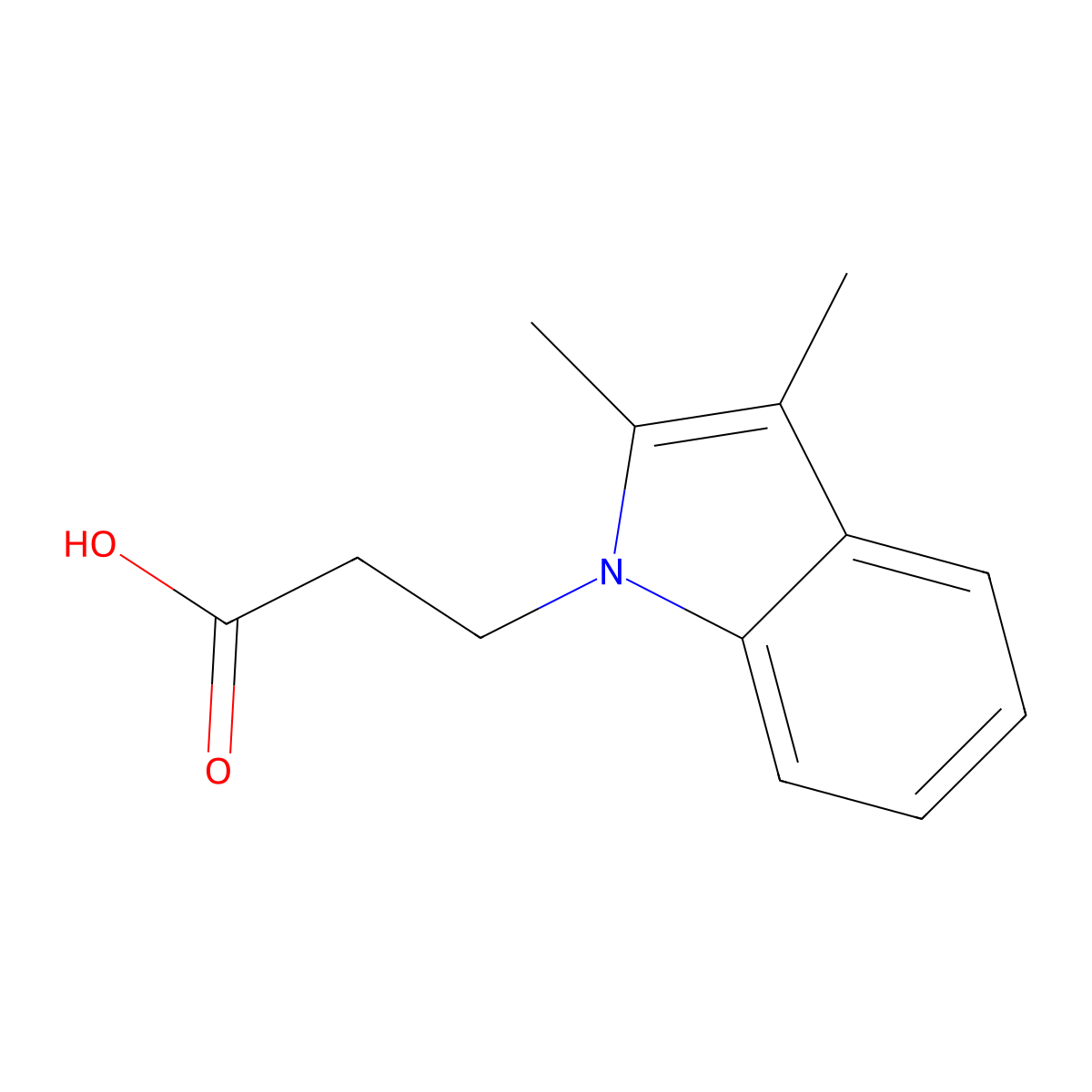 3-(2,3-Dimethyl-1H-indol-1-yl)propanoic acid molecular structure, CAS 40313-28-8