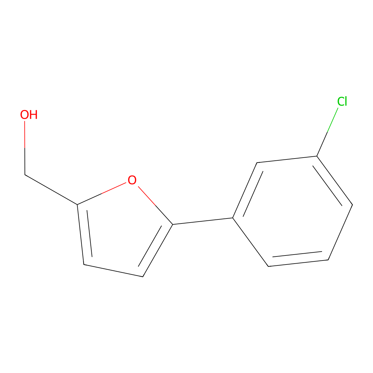 (5-(3-Chlorophenyl)-2-furyl)methanol molecular structure, CAS 40313-65-3