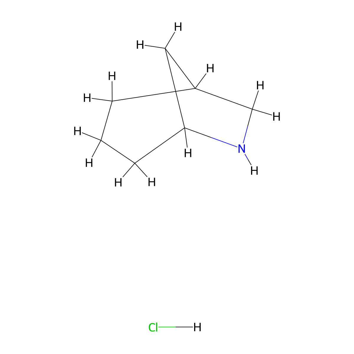 6-Azabicyclo[3.2.1]octane Hydrochloride molecular structure, CAS 40314-13-4