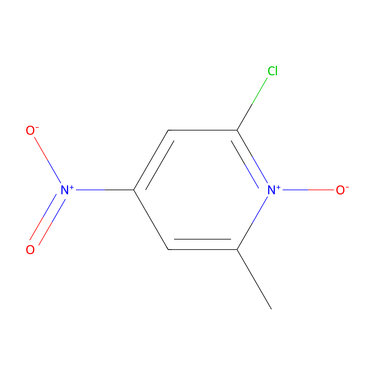 2-Chloro-6-methyl-4-nitropyridin-N-oxide molecular structure, CAS 40314-84-9