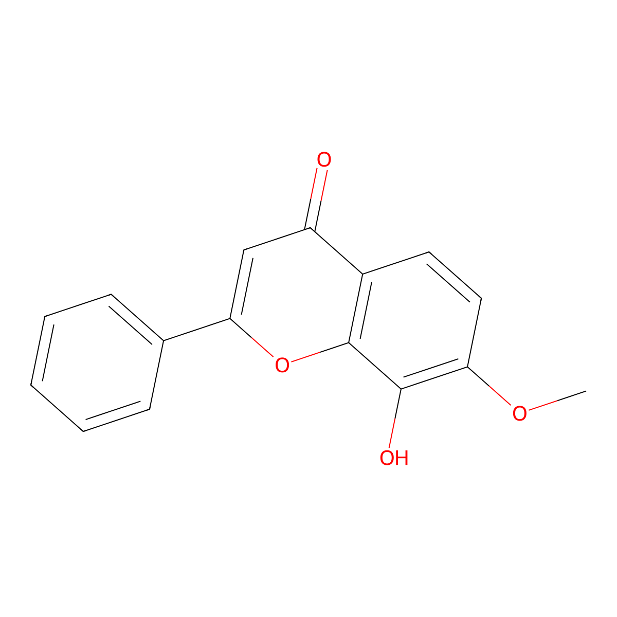 8-Hydroxy-7-methoxyflavone molecular structure, CAS 40316-76-5