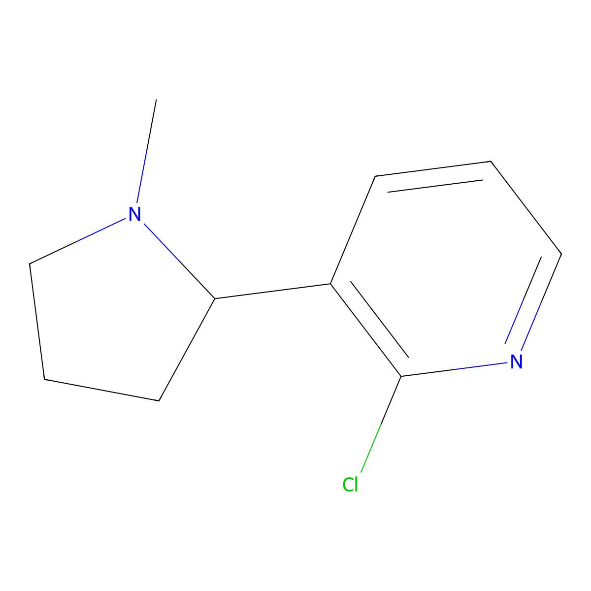 2-chloro-3-[(2S)-1-methylpyrrolidin-2-yl]pyridine molecular structure, CAS 40316-89-0