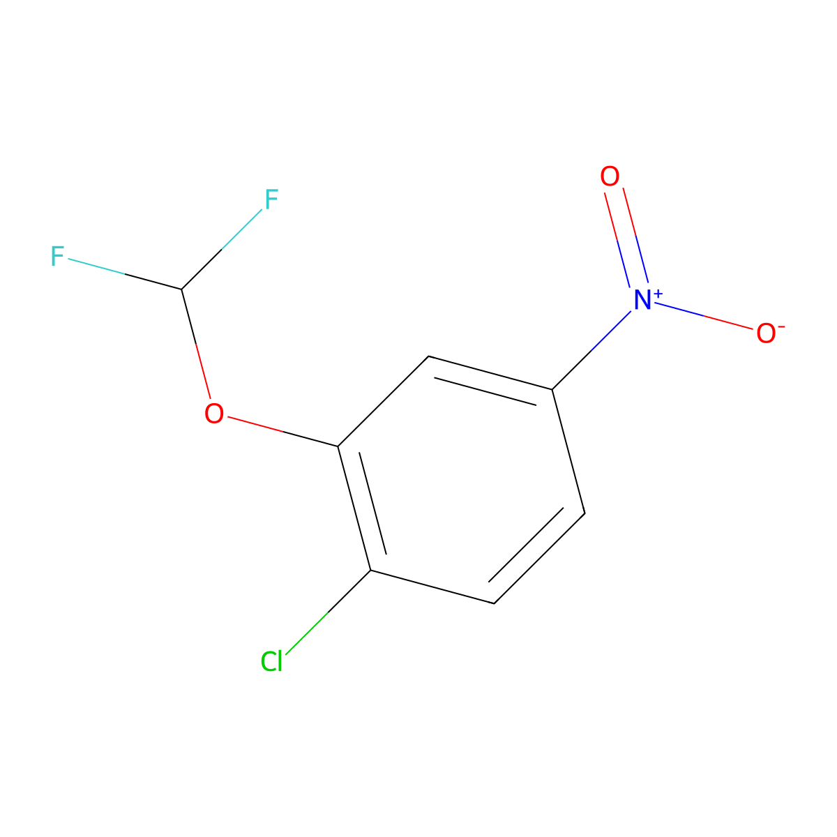 1-Chloro-2-(difluoromethoxy)-4-nitrobenzene molecular structure, CAS 40319-62-8
