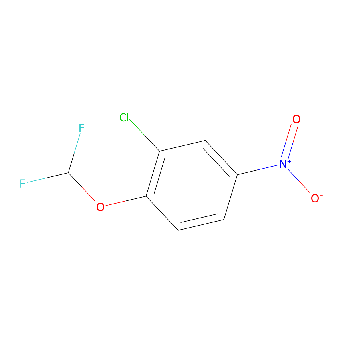 2-Chloro-1-(difluoromethoxy)-4-nitrobenzene molecular structure, CAS 40319-63-9