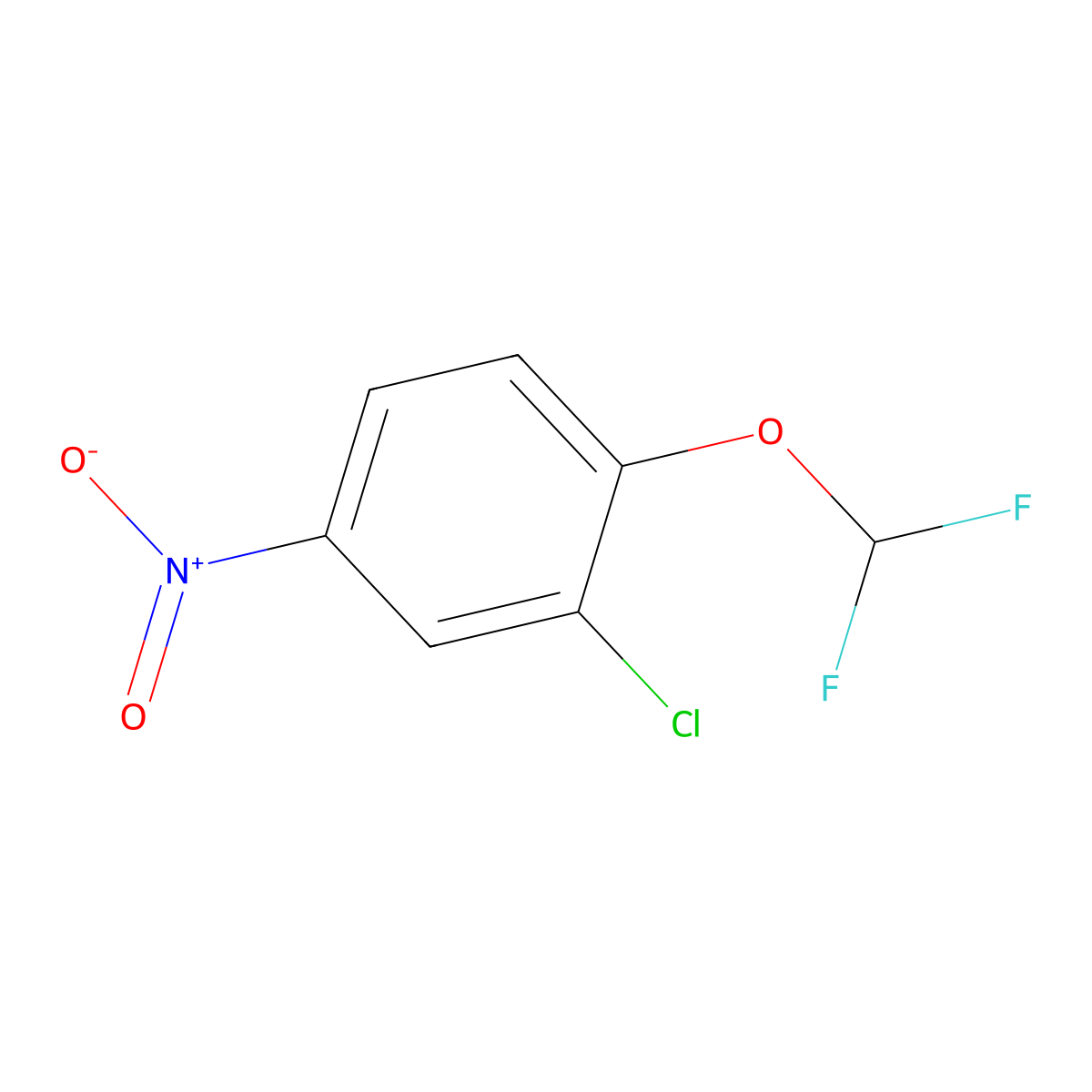 2-Chloro-1-(difluoromethoxy)-4-nitrobenzene molecular structure, CAS 40319-63-9