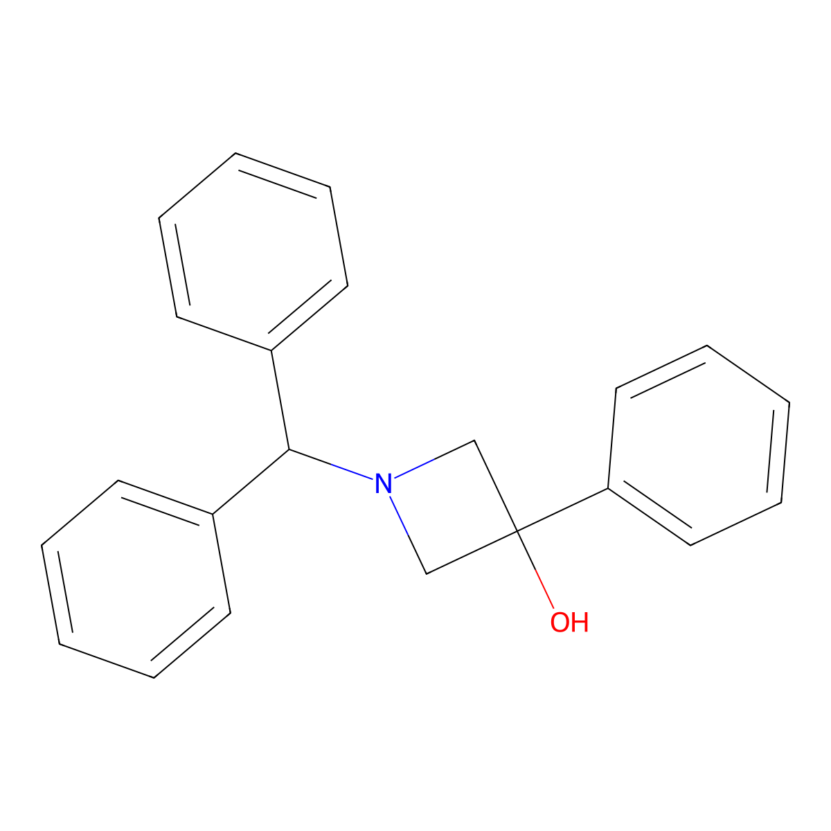 1-Benzhydryl-3-phenylazetidin-3-OL molecular structure, CAS 40320-62-5