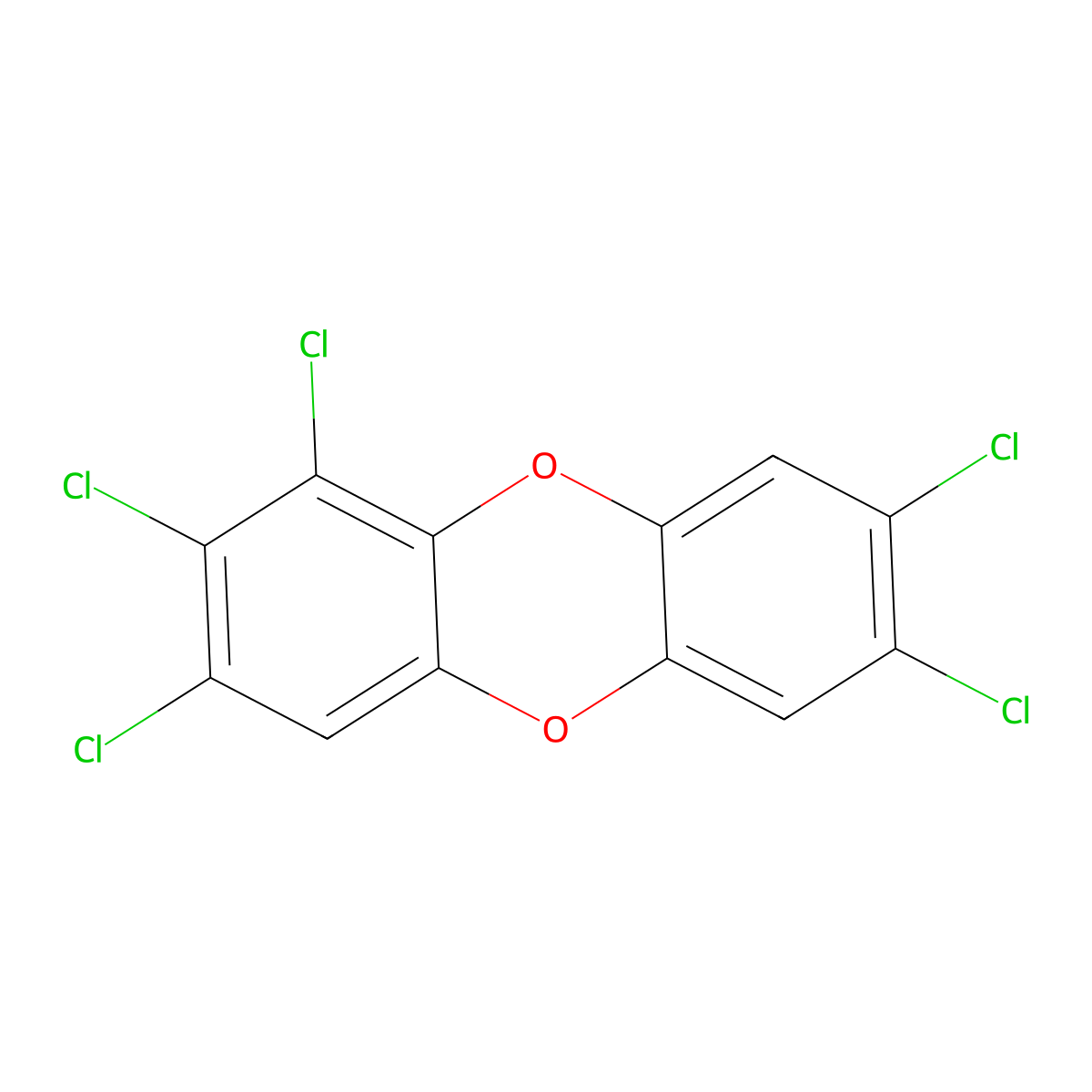 1,2,3,7,8-Pentachlorodibenzo-p-dioxin molecular structure, CAS 40321-76-4