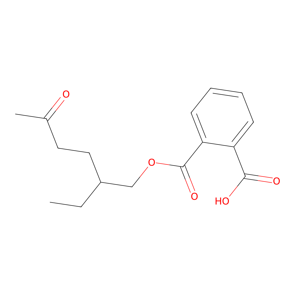 Mono(2-ethyl-5-oxohexyl)phthalate molecular structure, CAS 40321-98-0