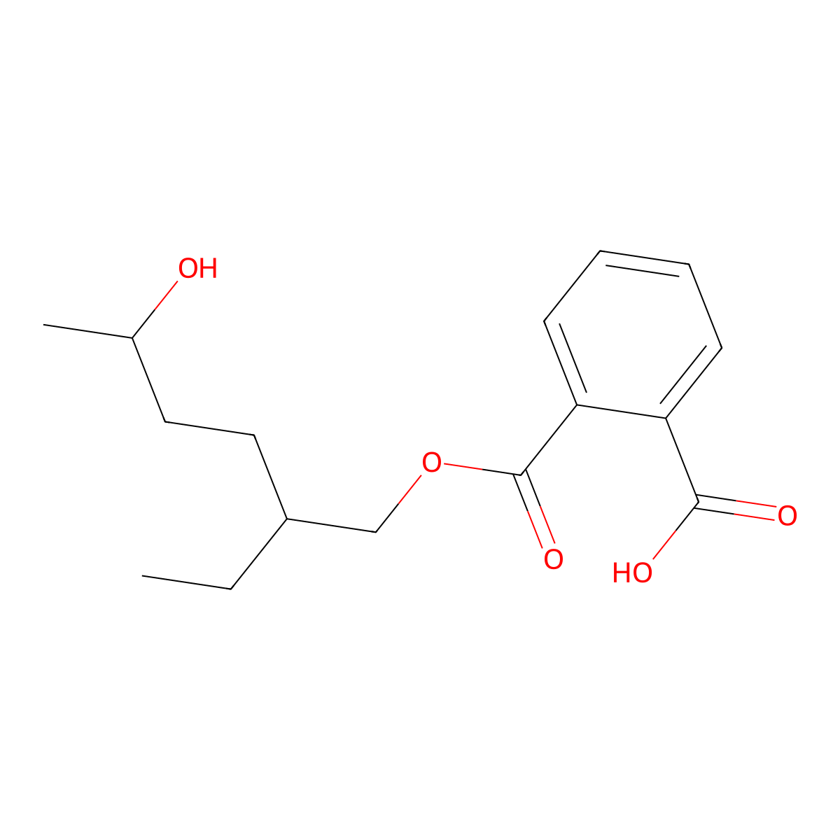 Mono-2-ethyl-5-hydroxyhexyl phthalate molecular structure, CAS 40321-99-1