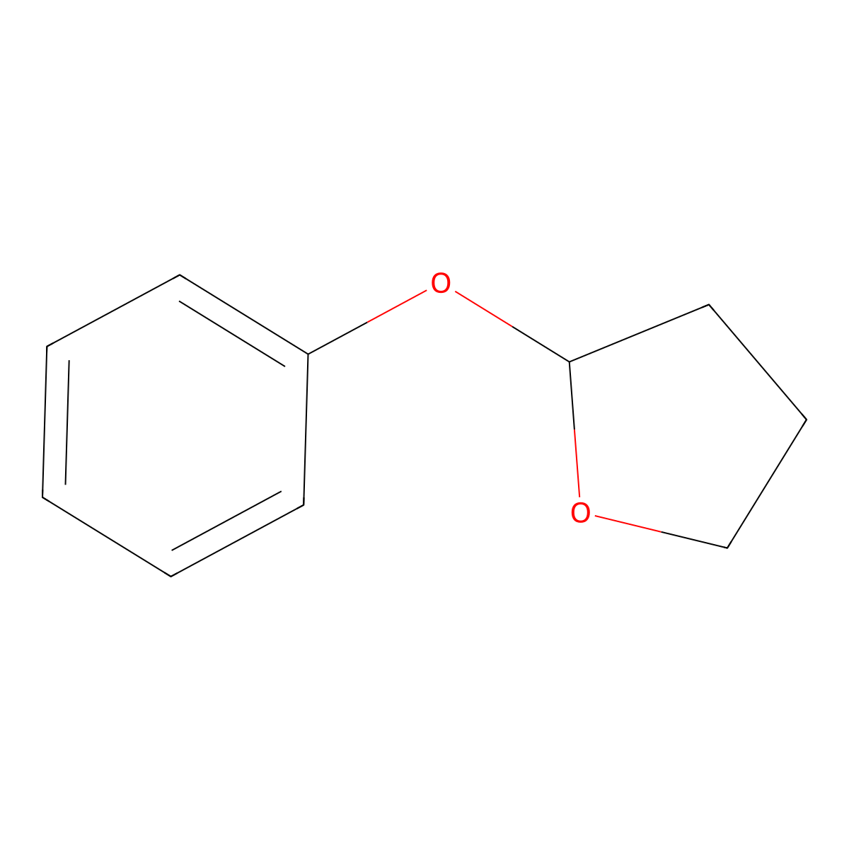 Furan, tetrahydro-2-phenoxy- molecular structure, CAS 40324-40-1