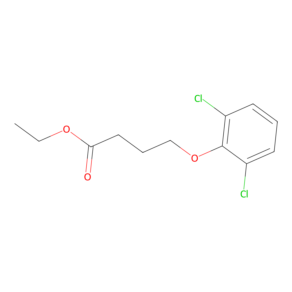 Ethyl 4-(2,6-dichloro-phenoxy)butanoate molecular structure, CAS 40324-64-9