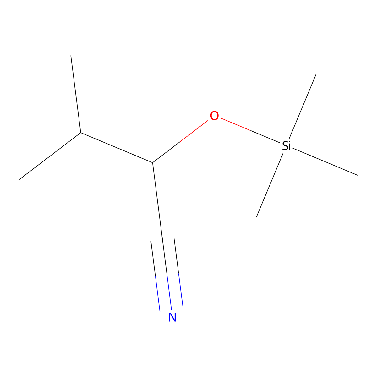 3-Methyl-2-[(trimethylsilyl)oxy]butanenitrile molecular structure, CAS 40326-16-7