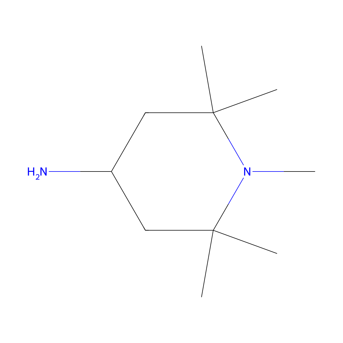 4-Amino-1,2,2,6,6-pentamethylpiperidine molecular structure, CAS 40327-96-6