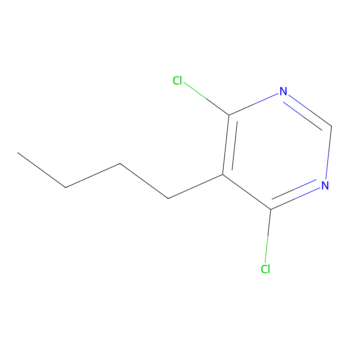 5-Butyl-4,6-dichloropyrimidine molecular structure, CAS 4033-89-0
