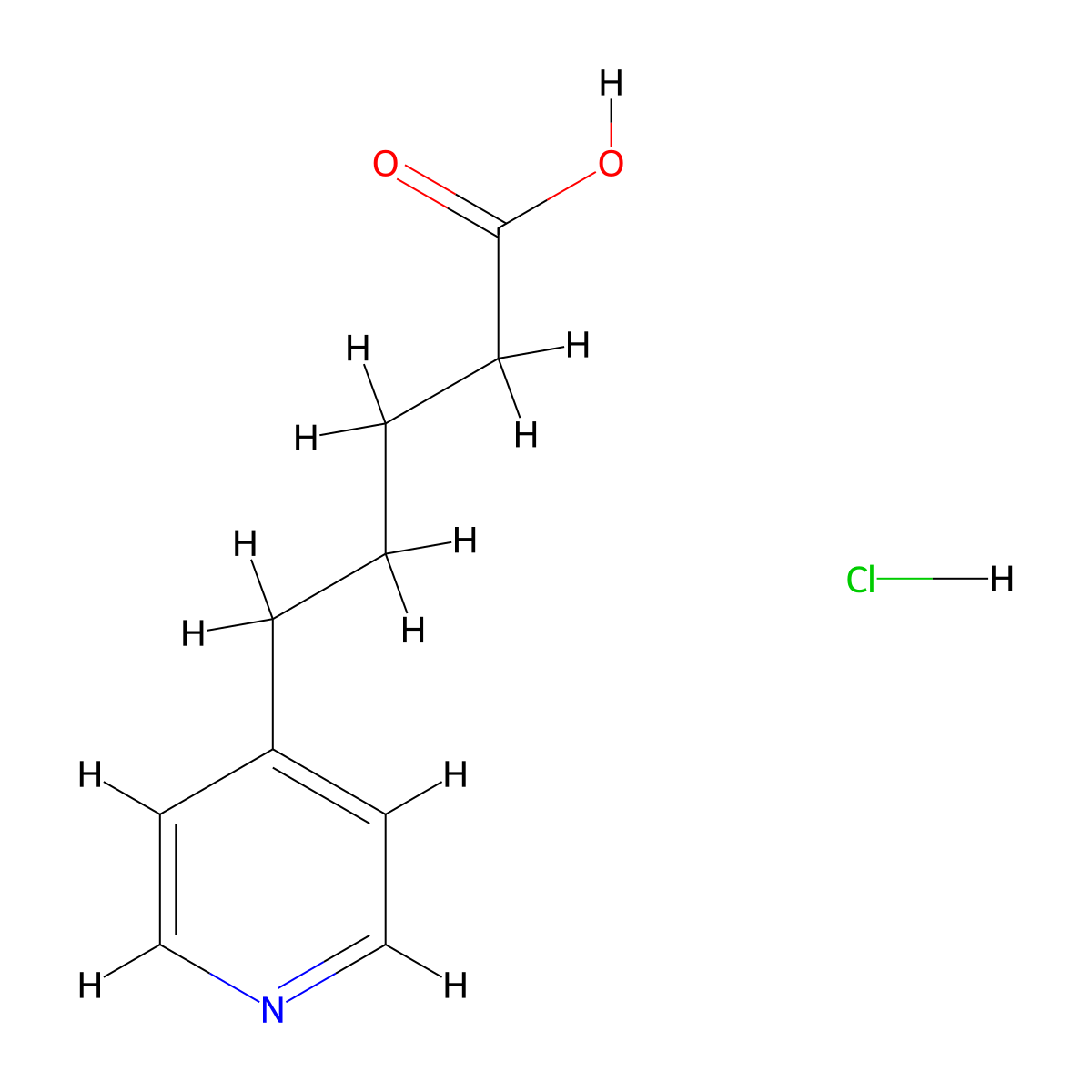 5-(Pyridin-4-yl)pentanoic acid hydrochloride molecular structure, CAS 40337-41-5