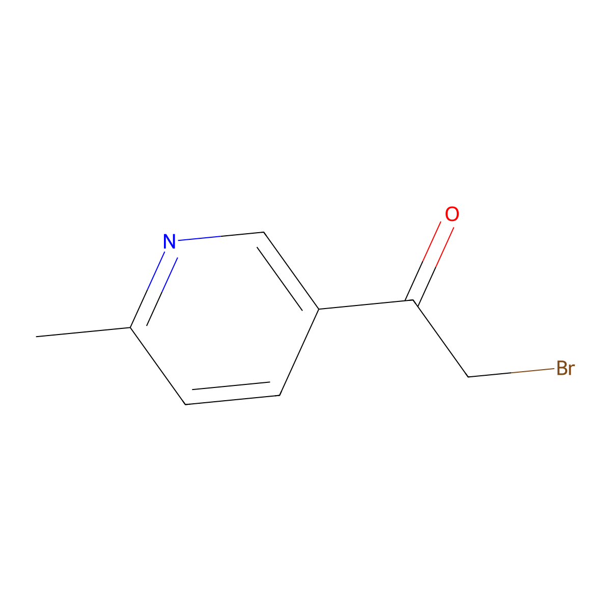 2-Bromo-1-(6-methylpyridin-3-yl)ethanone molecular structure, CAS 40337-65-3