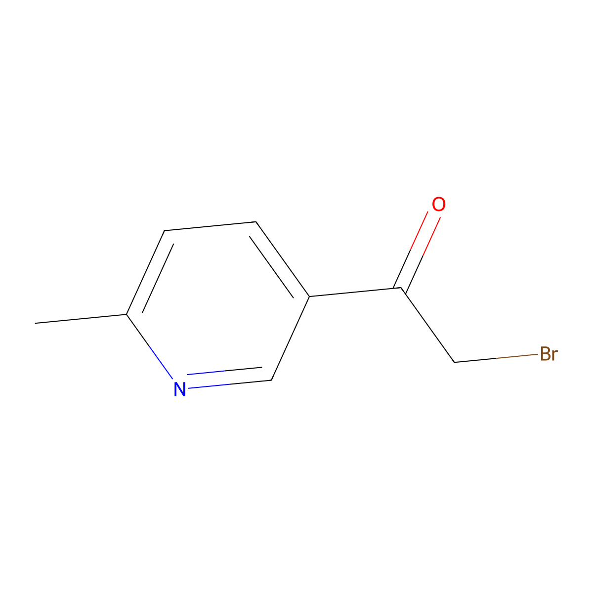 2-Bromo-1-(6-methylpyridin-3-yl)ethanone molecular structure, CAS 40337-65-3