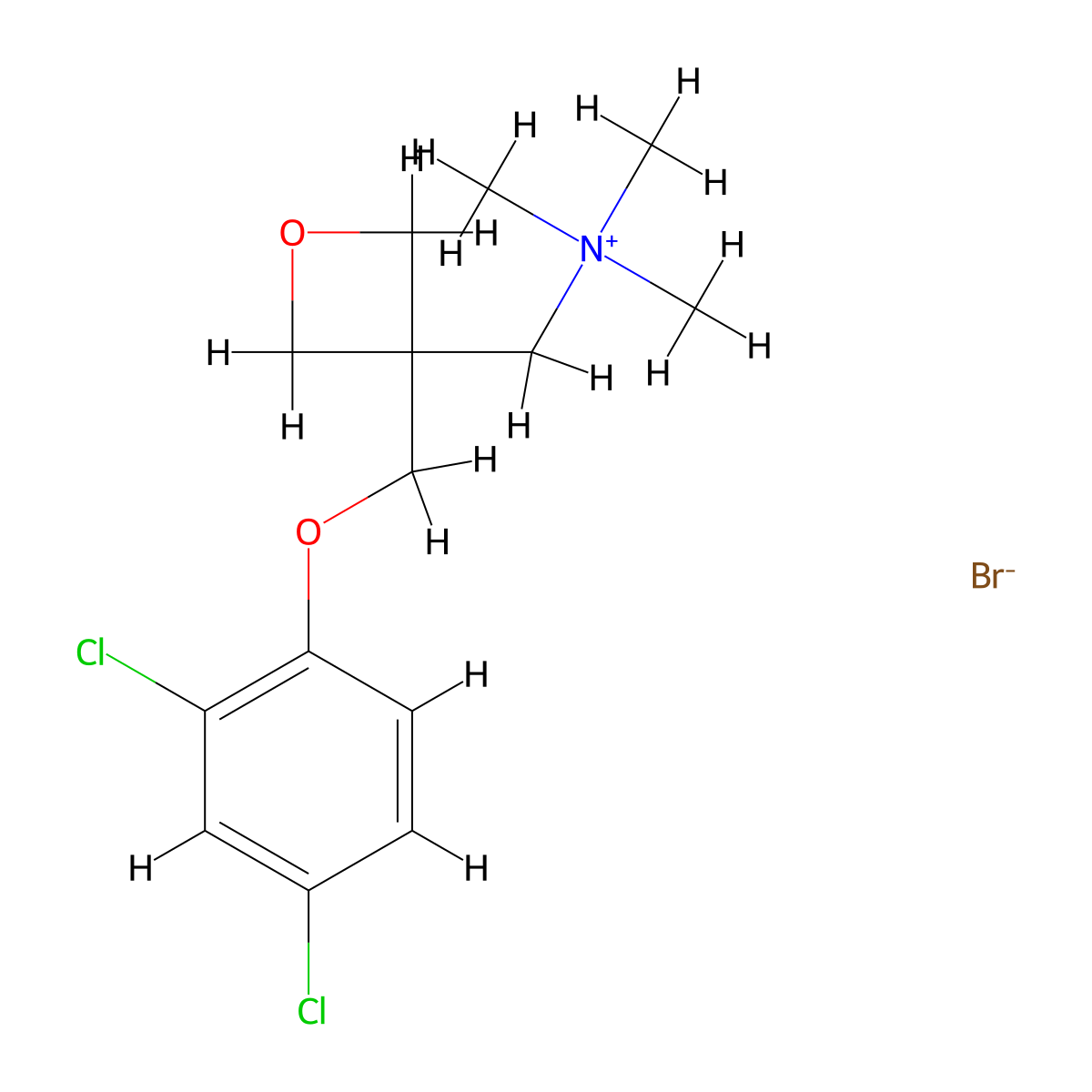 Ammonium, ((3-((2,4-dichlorophenoxy)methyl)-3-oxetanyl)methyl)trimethyl-, bromide molecular structure, CAS 4034-08-6