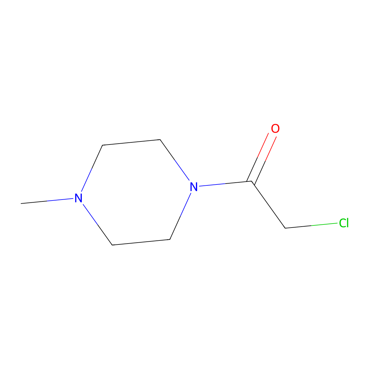 2-Chloro-1-(4-methylpiperazin-1-yl)ethanone molecular structure, CAS 40340-73-6
