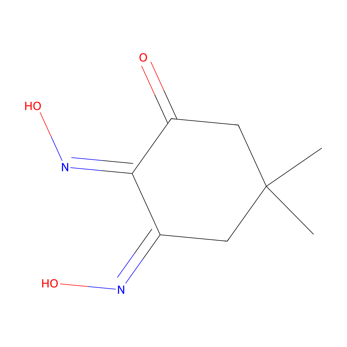 2,3-Bis(hydroxyimino)-5,5-dimethylcyclohexan-1-one molecular structure, CAS 40345-47-9