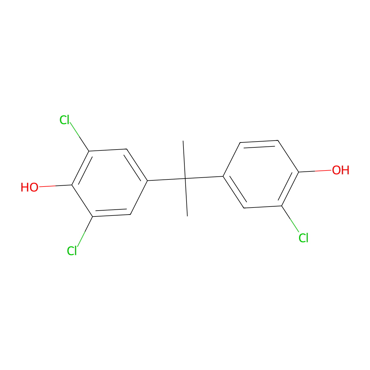 Trichlorobisphenol A molecular structure, CAS 40346-55-2