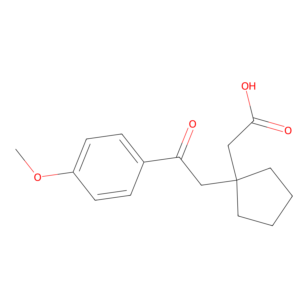 2-[1-[2-(4-Methoxyphenyl)-2-oxoethyl]cyclopentyl]acetic acid molecular structure, CAS 403481-48-1
