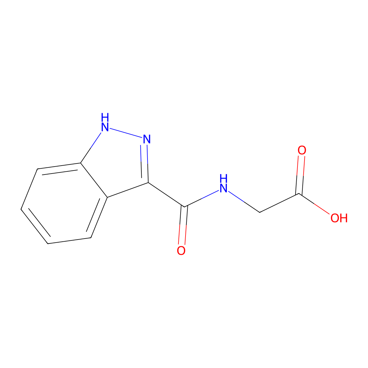 2-(1H-indazole-3-carboxamido)acetic acid molecular structure, CAS 403483-02-3