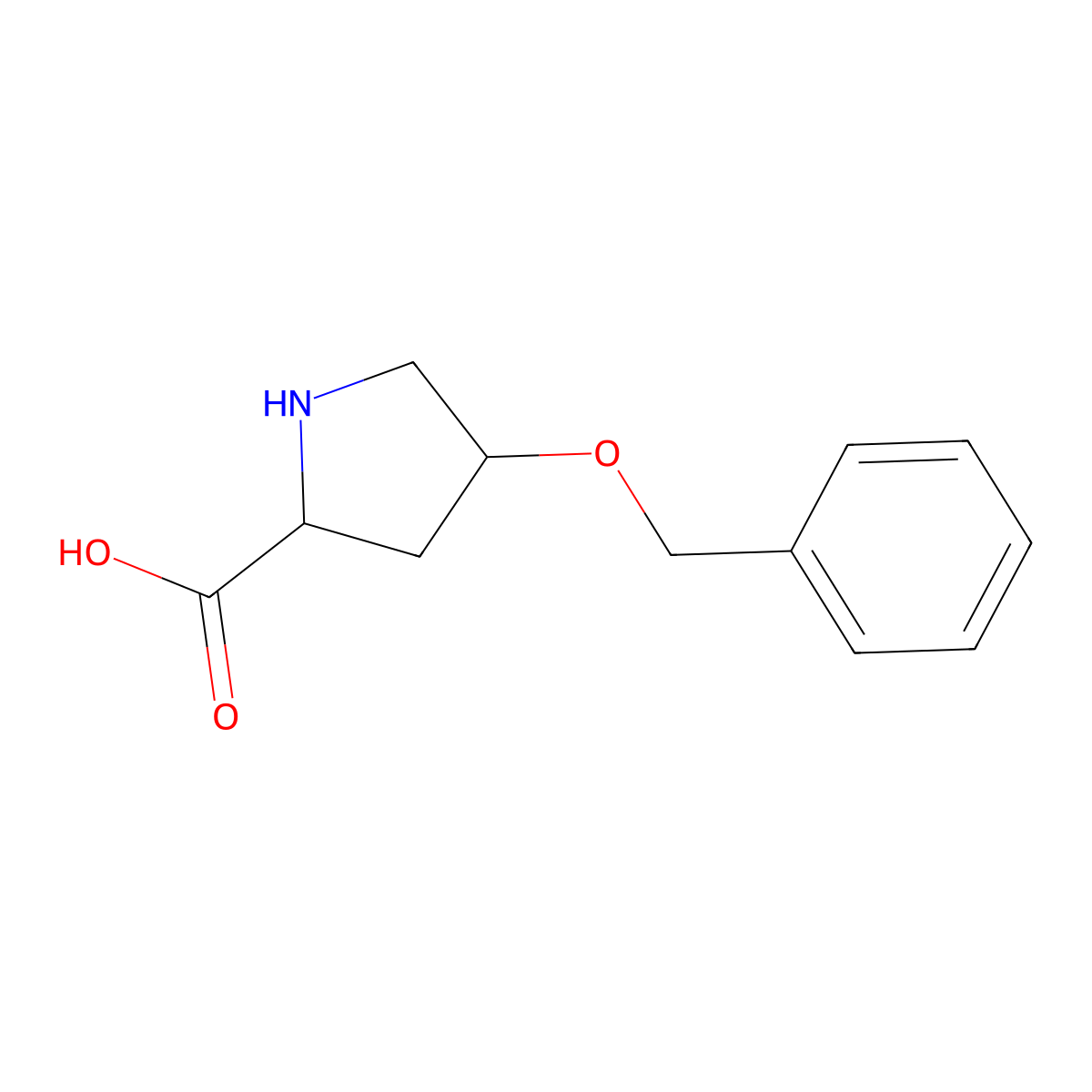 (2S,4R)-4-(benzyloxy)pyrrolidine-2-carboxylic acid molecular structure, CAS 40350-84-3