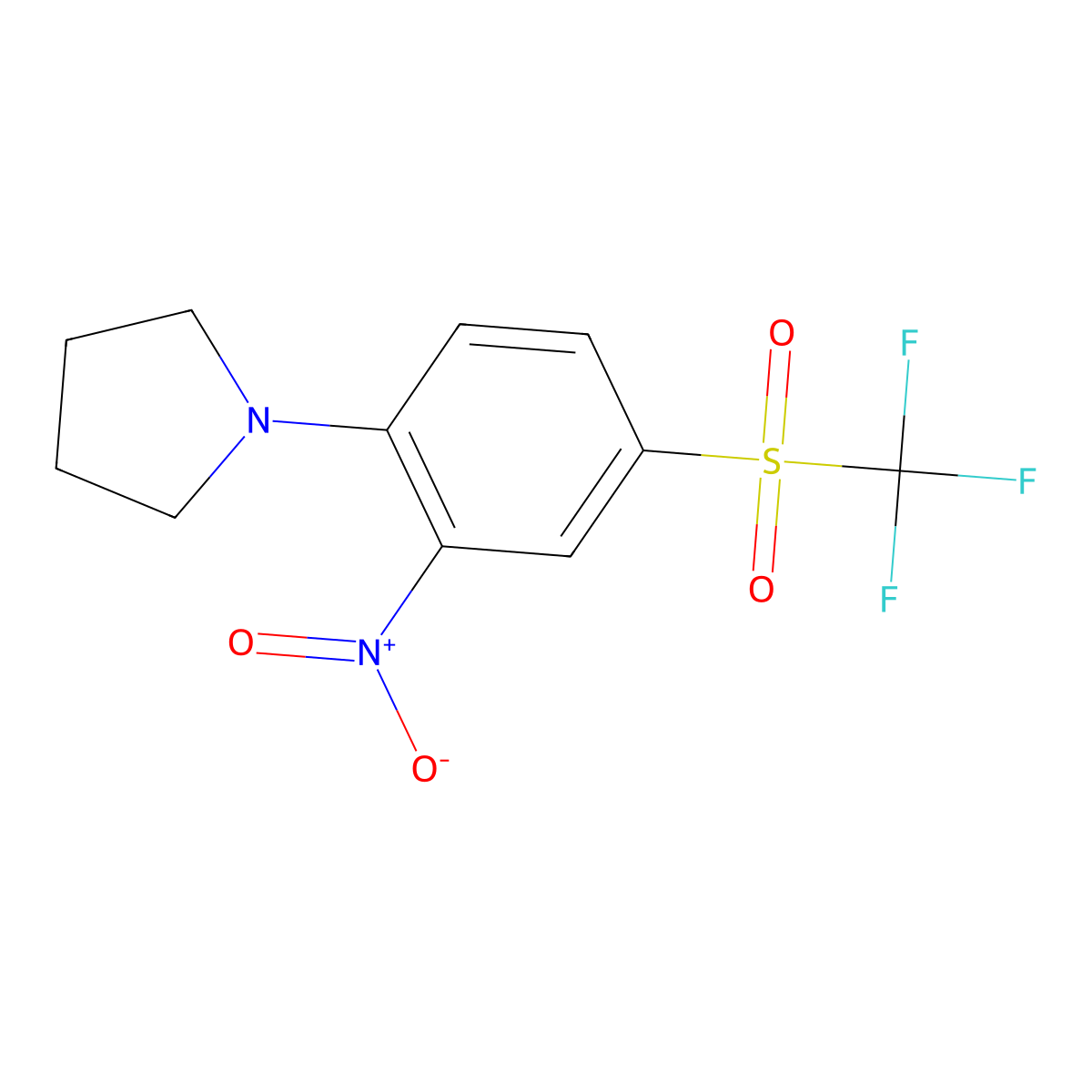 1-{2-Nitro-4-[(trifluoromethyl)sulfonyl]phenyl}pyrrolidine molecular structure, CAS 403502-84-1