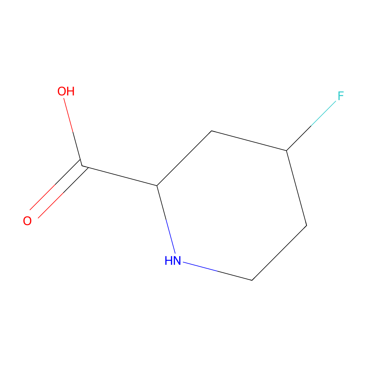 (2S,4R)-4-Fluoropiperidine-2-carboxylic acid molecular structure, CAS 403503-60-6