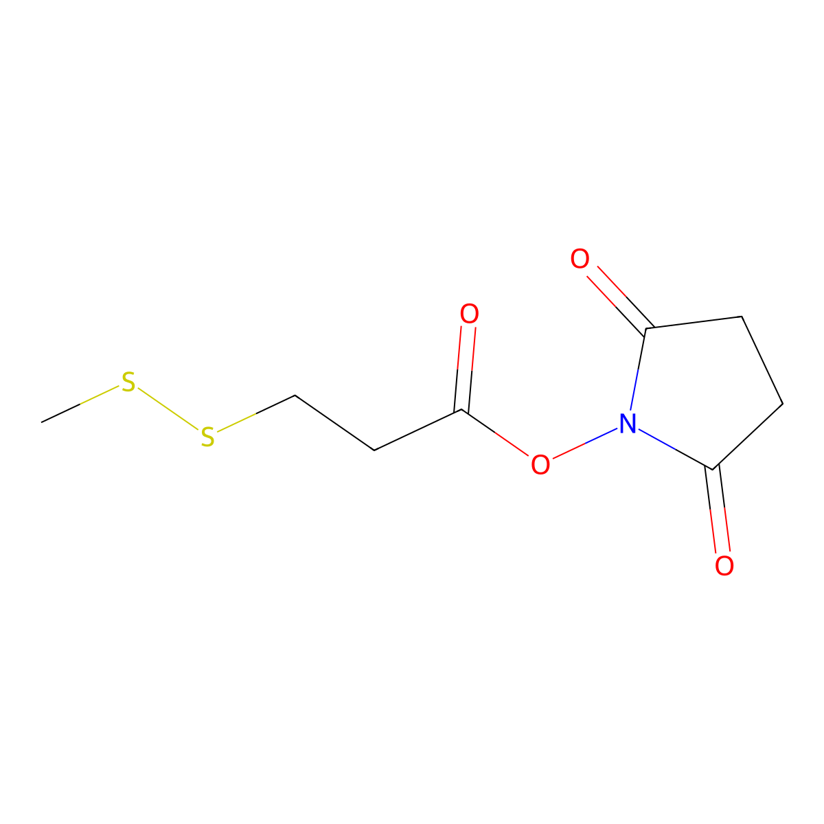 2,5-Dioxopyrrolidin-1-yl 3-(methyldisulfanyl)propanoate molecular structure, CAS 403518-14-9