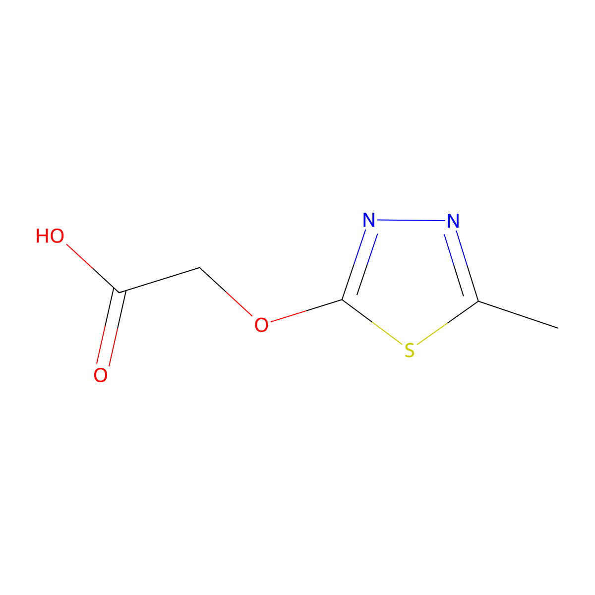 [(5-Methyl-1,3,4-thiadiazol-2-yl)oxy]acetic acid molecular structure, CAS 40352-31-6