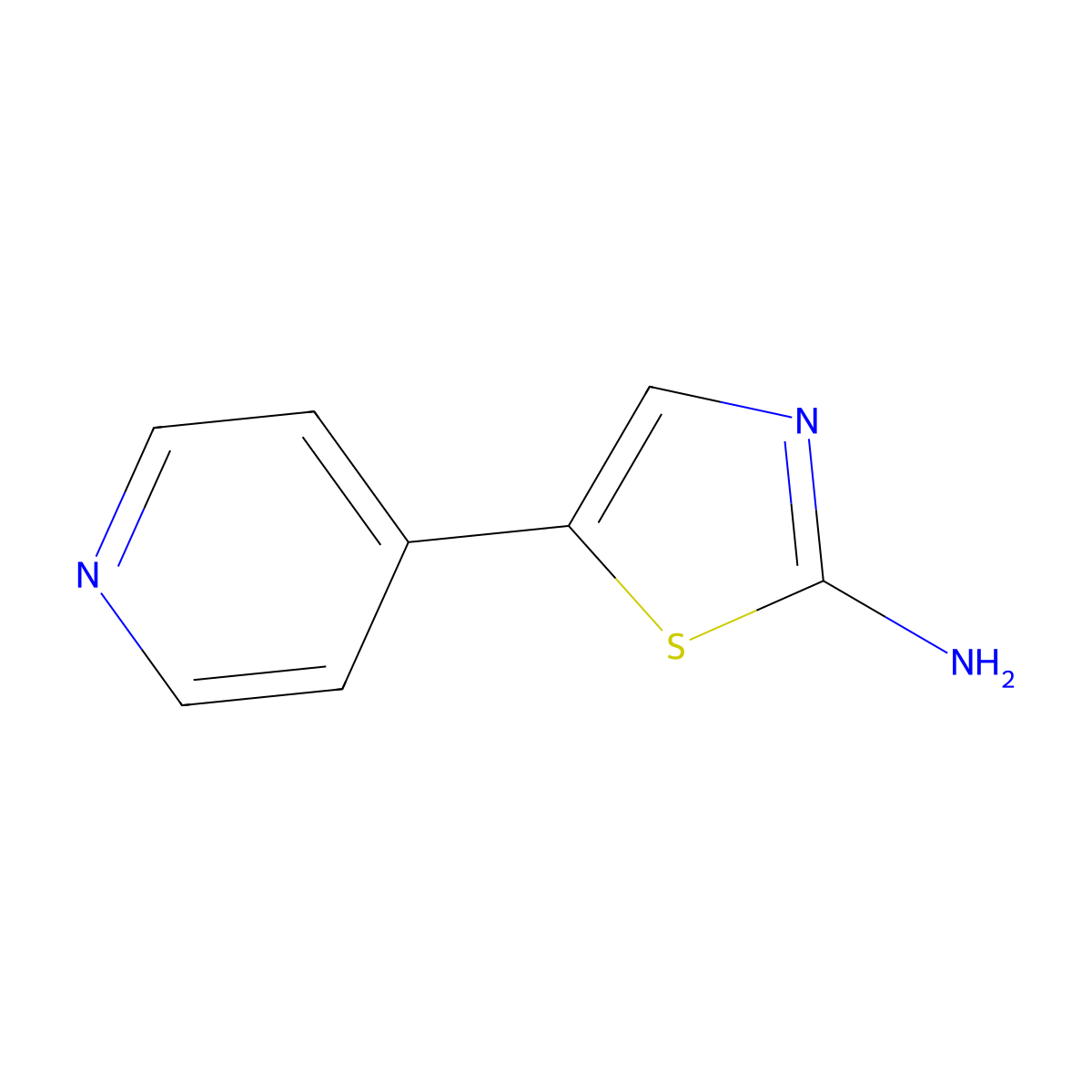 5-(Pyridin-4-yl)thiazol-2-amine molecular structure, CAS 40353-55-7