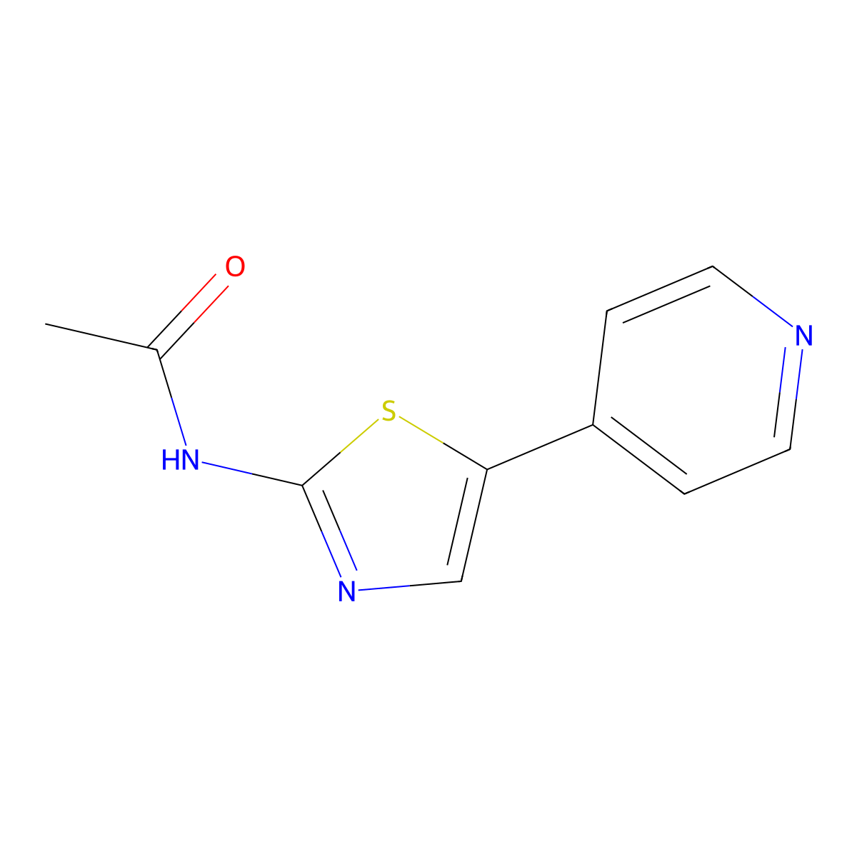 N-[5-(4-Pyridinyl)-2-thiazolyl]acetamide molecular structure, CAS 40353-56-8