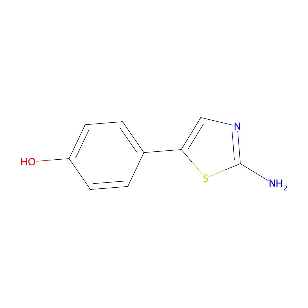 4-(2-Amino-1,3-thiazol-5-yl)phenol molecular structure, CAS 40353-60-4