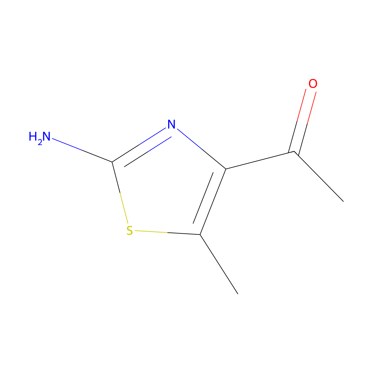 1-(2-Amino-5-methyl-1,3-thiazol-4-yl)ethan-1-one molecular structure, CAS 40353-62-6