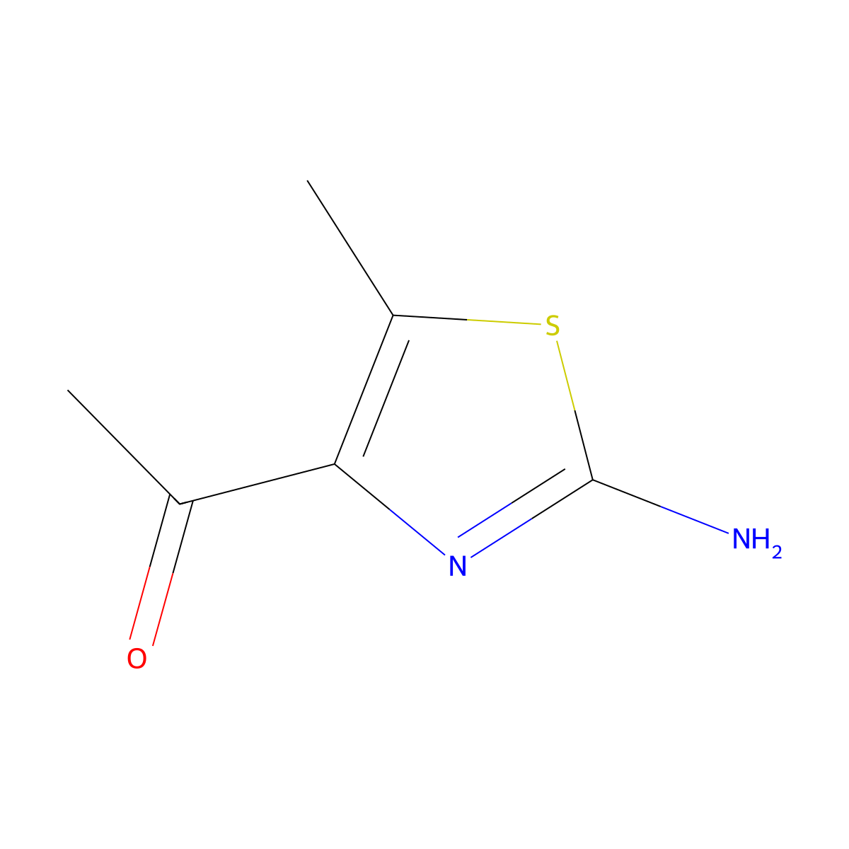 1-(2-Amino-5-methyl-1,3-thiazol-4-yl)ethan-1-one molecular structure, CAS 40353-62-6