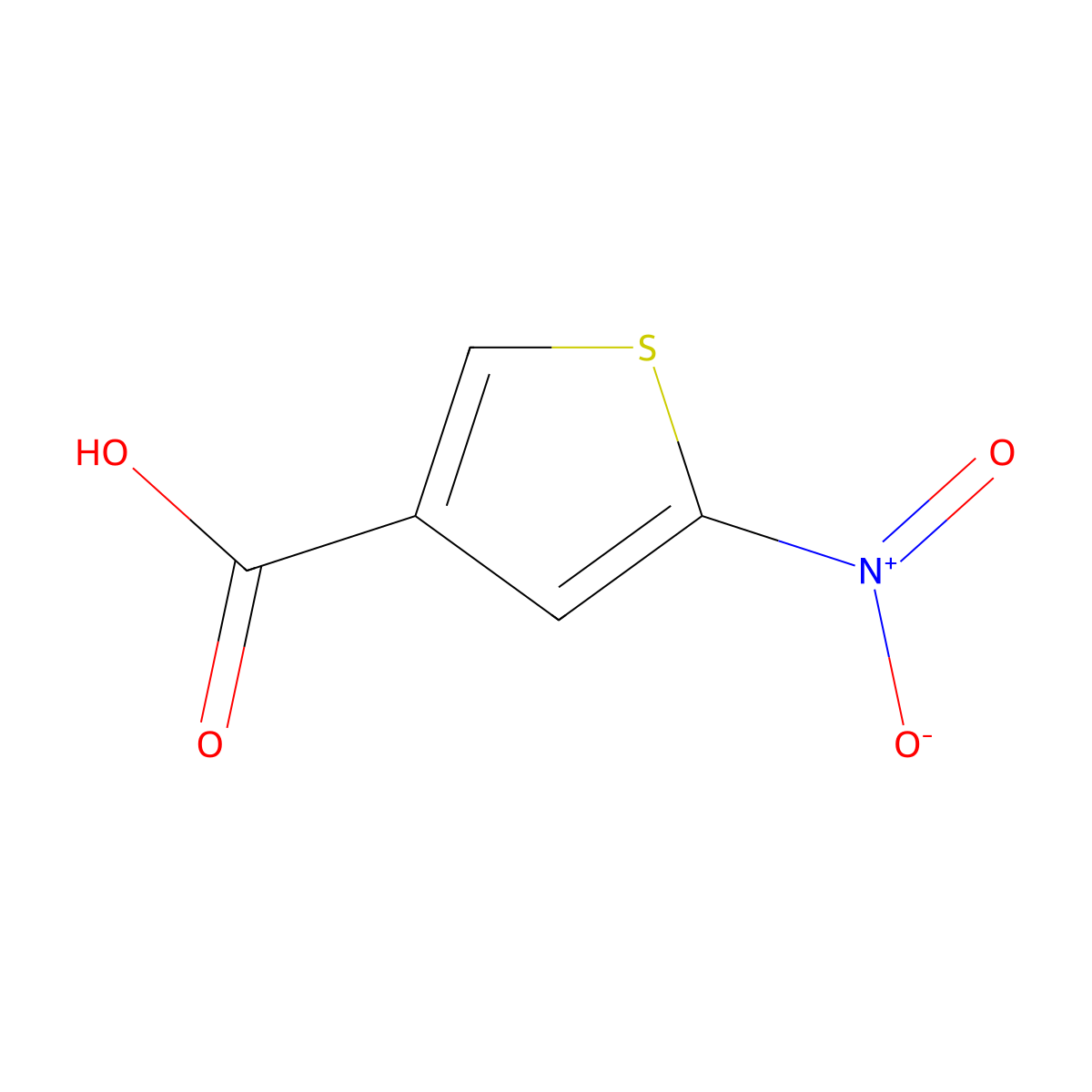 5-Nitrothiophene-3-carboxylic acid molecular structure, CAS 40357-96-8