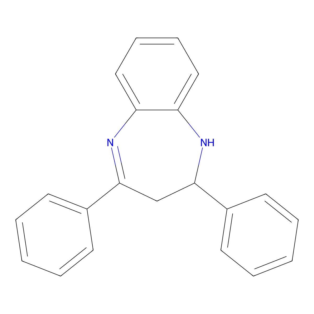 2,4-diphenyl-2,3-dihydro-1H-1,5-benzodiazepine molecular structure, CAS 40358-30-3