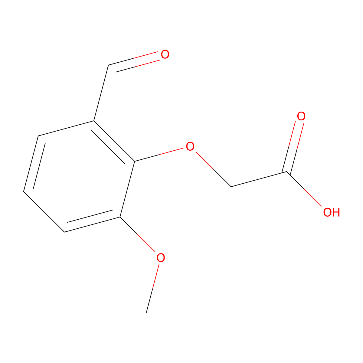 2-(2-Formyl-6-methoxyphenoxy)acetic acid molecular structure, CAS 40359-30-6
