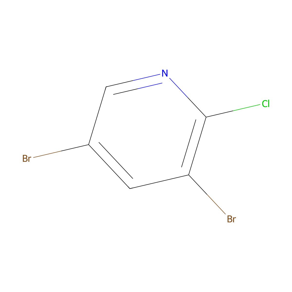 2-Chloro-3,5-dibromopyridine molecular structure, CAS 40360-47-2