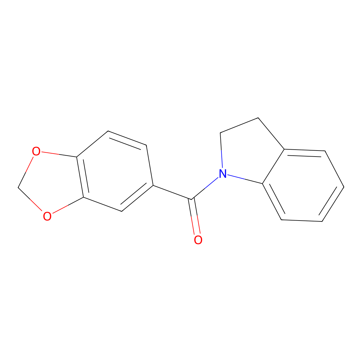 1,3-benzodioxol-5-yl(2,3-dihydro-1H-indol-1-yl)methanone molecular structure, CAS 40360-67-6