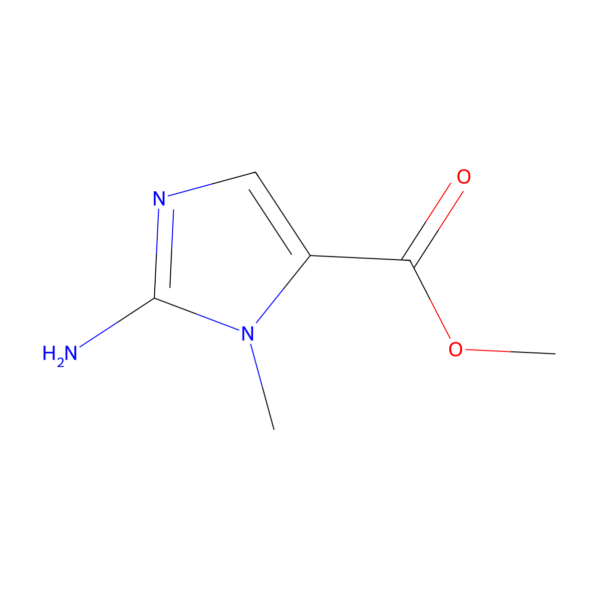 2-Amino-3-methyl-3H-imidazole-4-carboxylic acid methyl ester molecular structure, CAS 40361-77-1