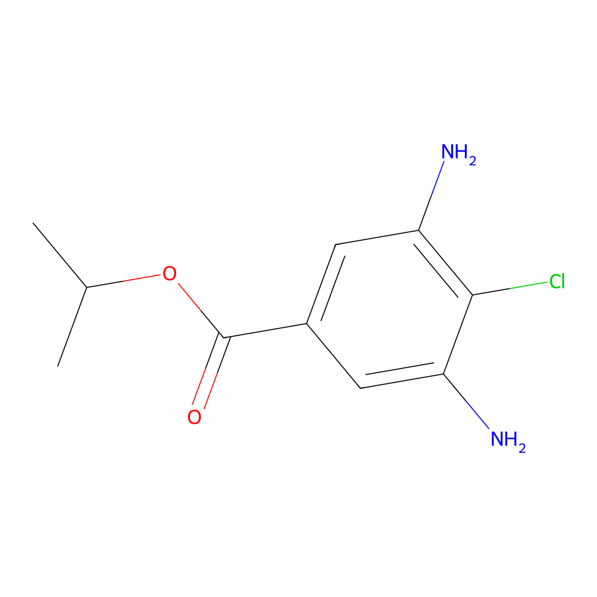 Isopropyl 3,5-diamino-4-chlorobenzoate molecular structure, CAS 40362-33-2