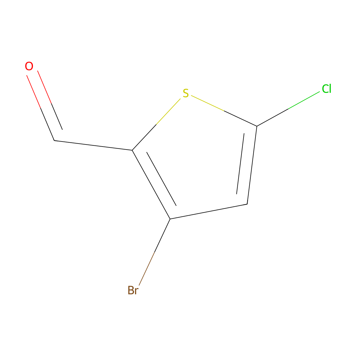 3-Bromo-5-chlorothiophene-2-carbaldehyde molecular structure, CAS 403640-46-0