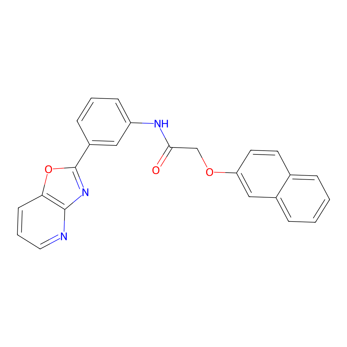 2-(2-naphthyloxy)-N-(3-[1,3]oxazolo[4,5-b]pyridin-2-ylphenyl)acetamide molecular structure, CAS 403643-56-1