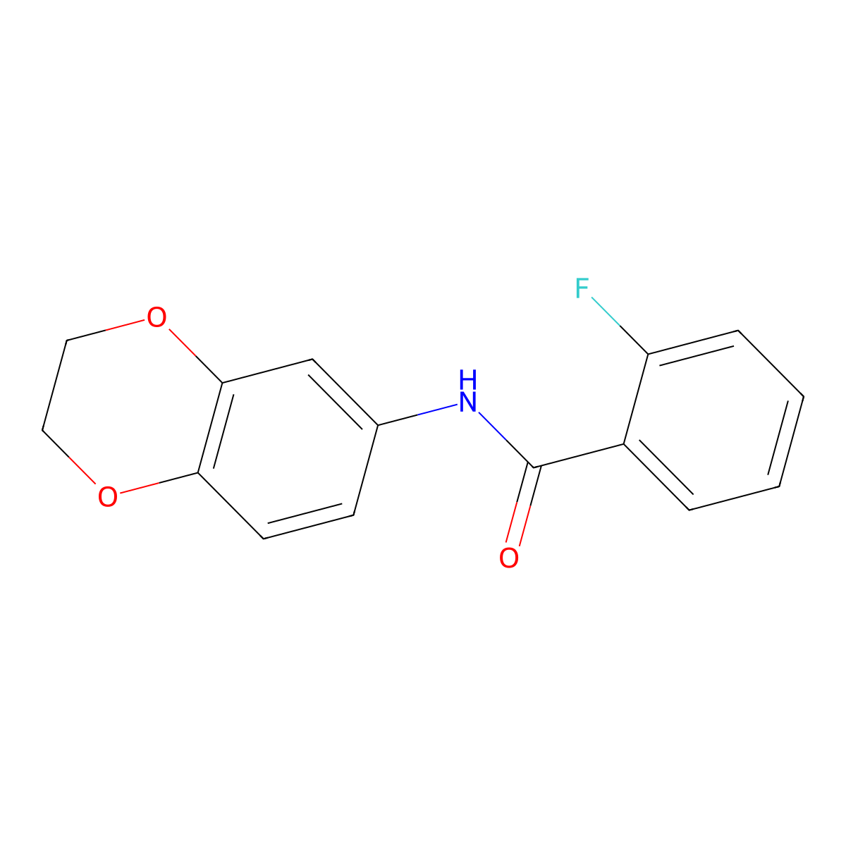 N-(2,3-dihydro-1,4-benzodioxin-6-yl)-2-fluorobenzamide molecular structure, CAS 403643-63-0